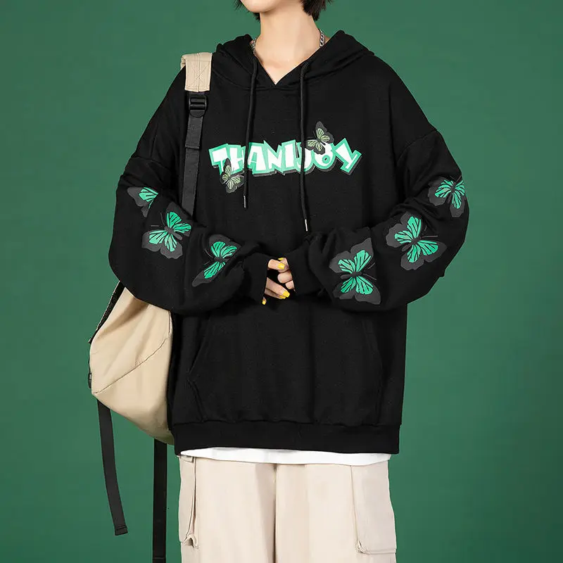 

Japanese Department Popular Logo Harajuku Hoodies Print High Street Fashion Sweatshirt Of The Trend Loose All-match New Coat