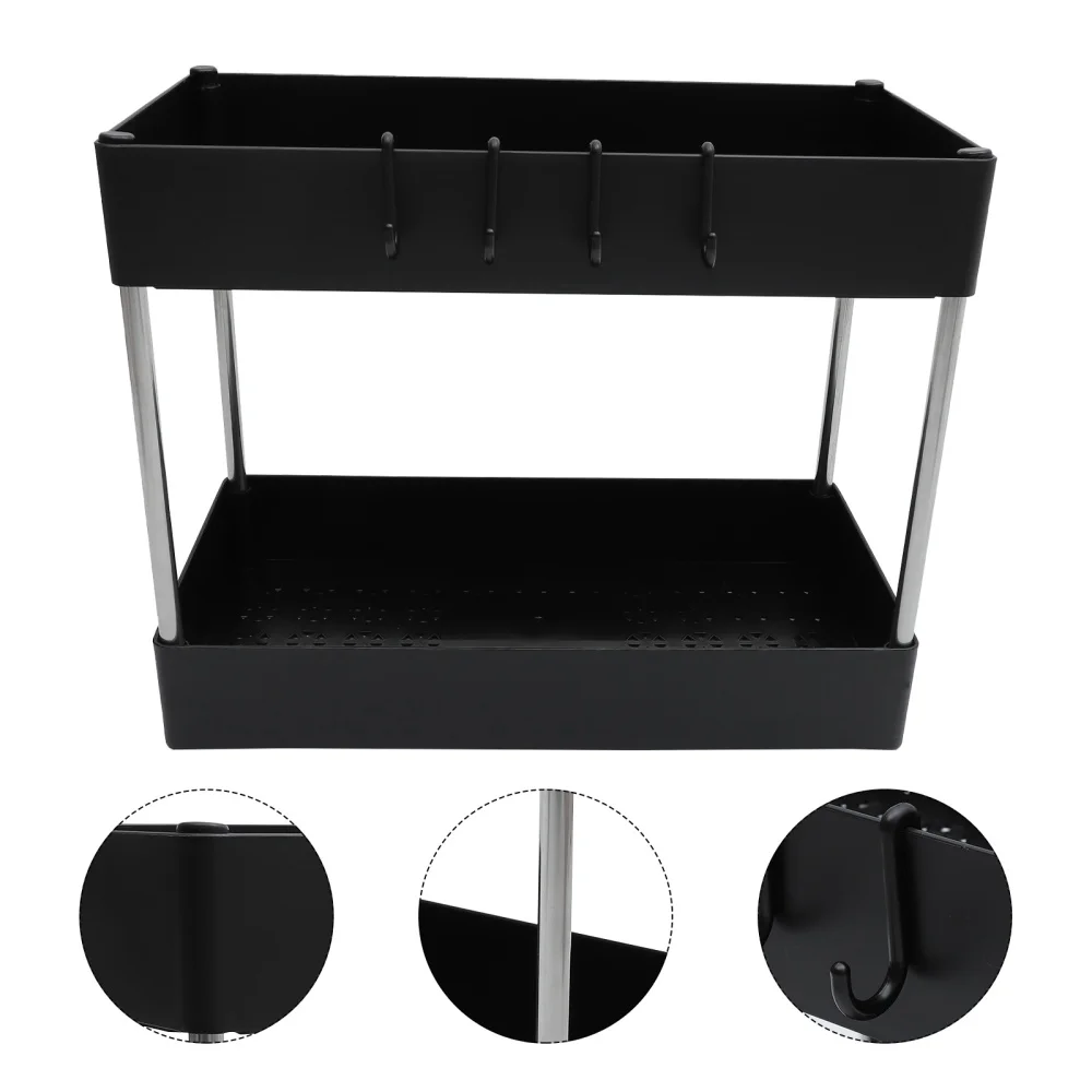 

1Pc Multifunctional Double-layer Rack Bathroom Kitchen Anti-slip Storage Rack