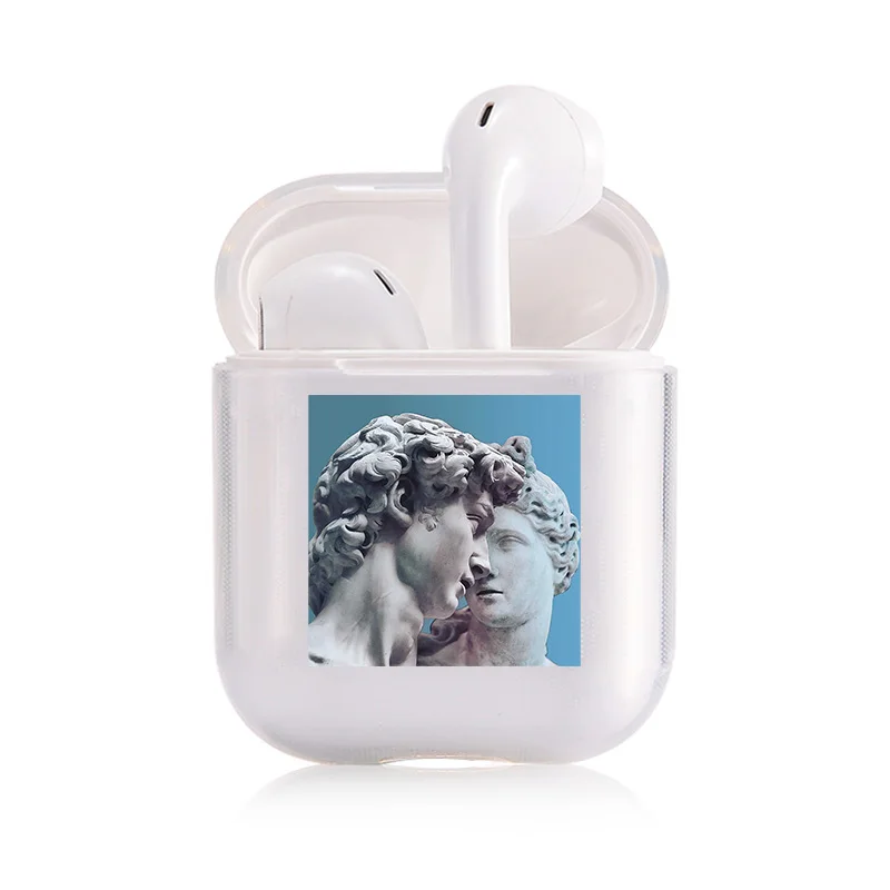 Милый чехол для Apple airpods чехол со смешными героями из мультфильмов статуи искусство Беспроводной Bluetooth наушники чехол для переноски 1/2 мягкие Защитный чехол - Цвет: I201086