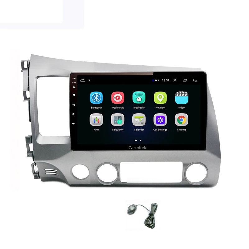 Двойной din Android автомобильный мультимедийный плеер gps Радио 2din для Honda Civic 2006 2007 2008 2009-2011 стерео навигация головное устройство - Цвет: with micphone