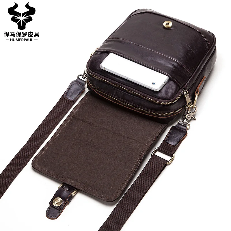 

High end Men's Genuine Leather Shoulder Bag New Design Cross body Bag Male Messenger iPad Bag Casual Travel Bag Soft Handbag