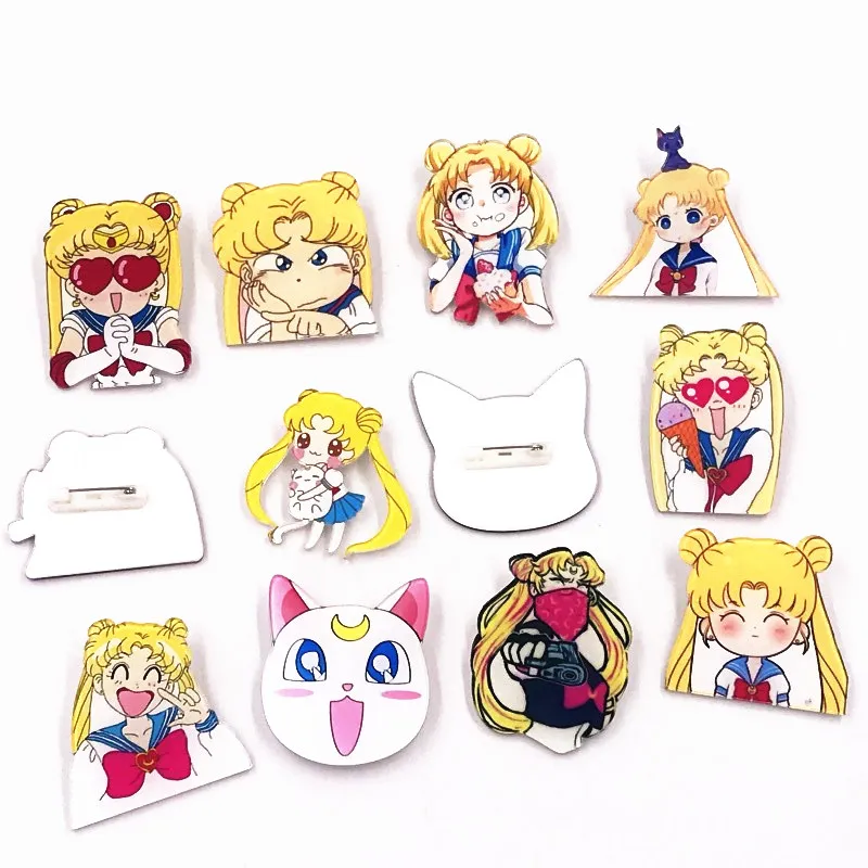 1 шт. Сейлор Мун солдат мультфильм Аниме Девушки Харадзюку значок сделай сам на