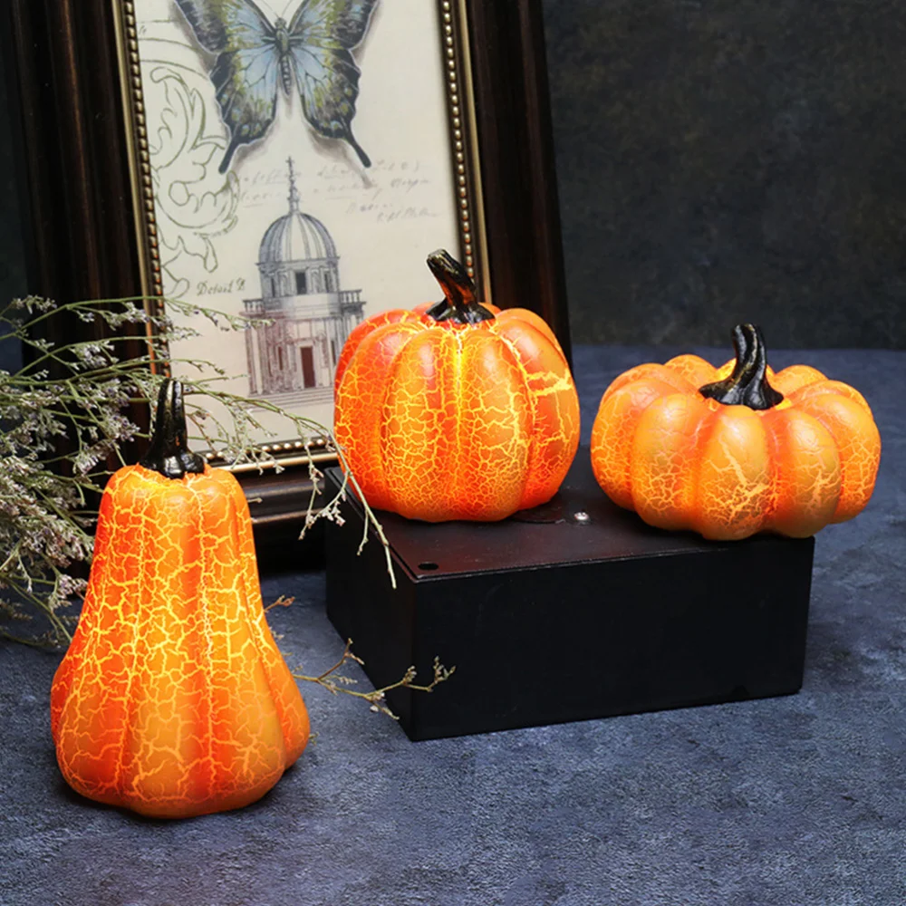 

2Pcs Pumpkin Lights Resin Pumpkin Lamps 3D Pumpkin Lights Home Decorations