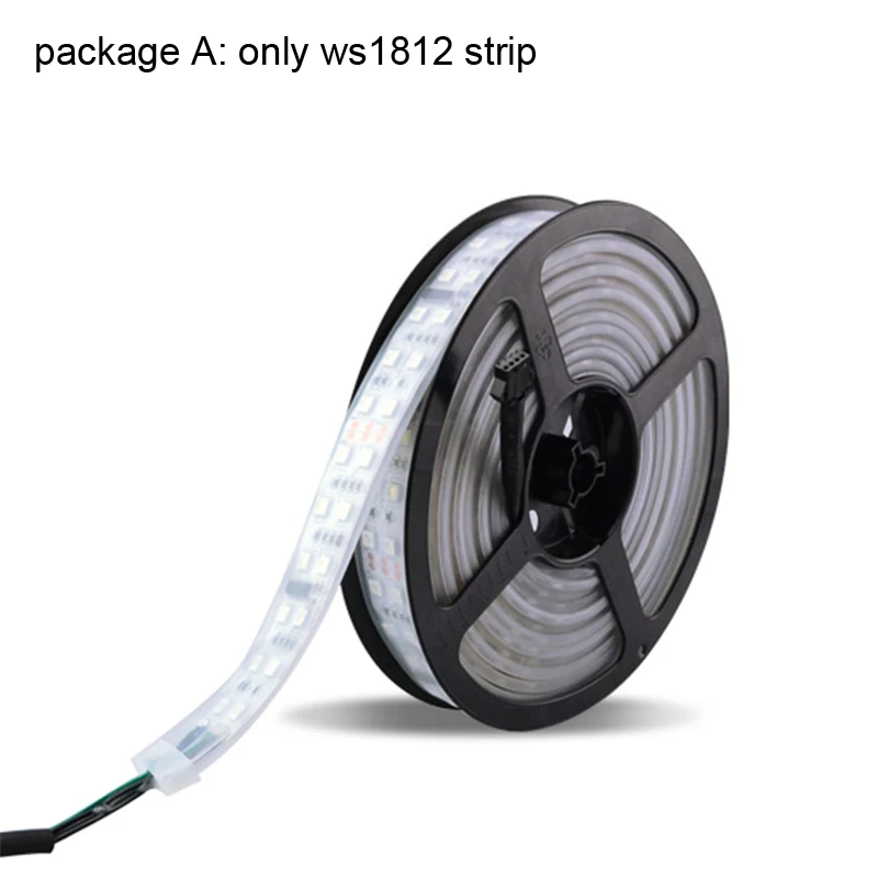 ws1812 led strip Светодиодная лента постоянного тока 12 В RGB ws1812 Smart IP68 водонепроницаемая лента 5 м+ 12 В 8A блок питания+ пульт дистанционного управления ws1812 600 светодиодный s - Испускаемый цвет: ws1812 led strip