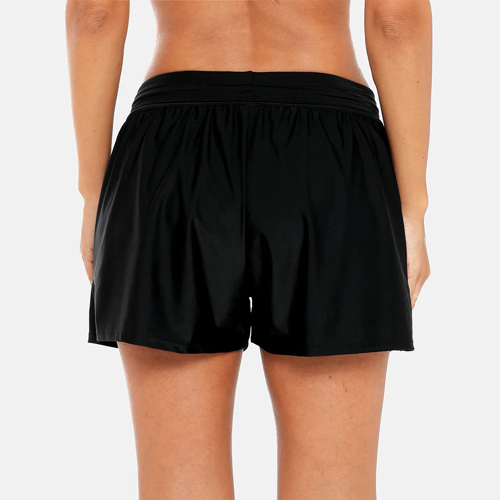 Charmo Women Swimming Shorts Patchwork Bikini Bottom Strappy Adjustable Swimwear Briefs Boy Shorts Swimming Trunks