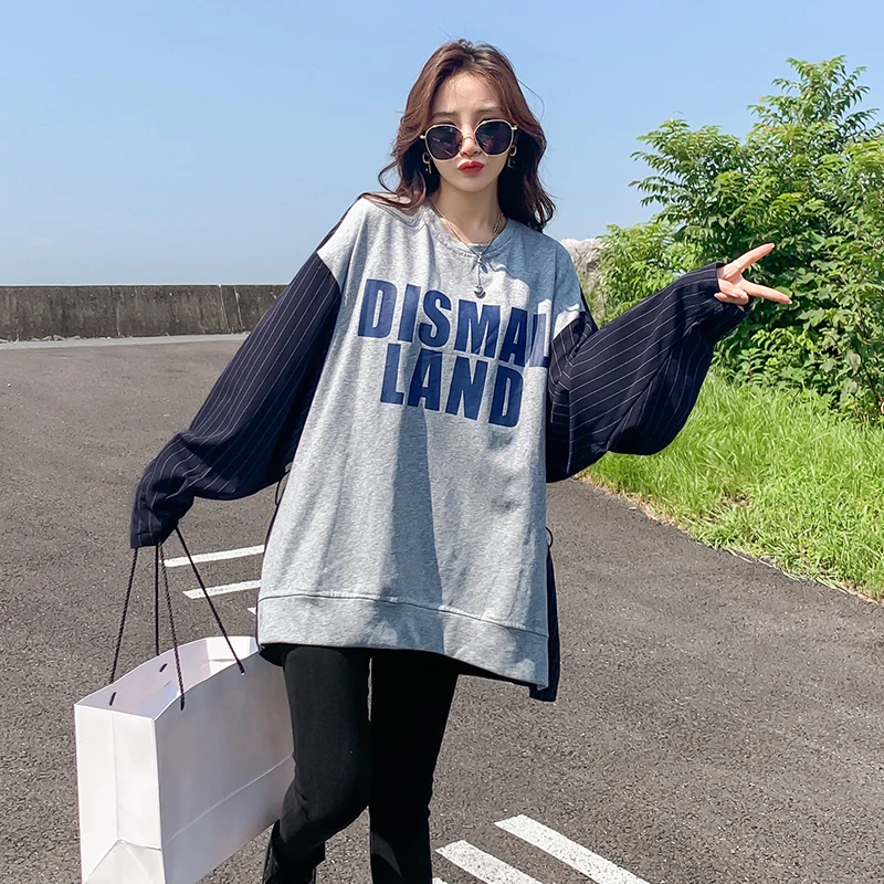 

Autumn Pregnant Women Jacket Loose Maternity Hoodies Plus Size Pregnancy Sweatshirts Fashion Letters Printing Woman Pullovers