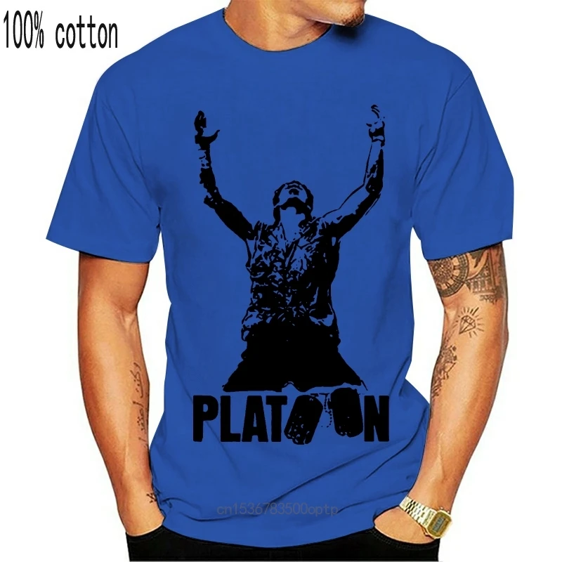

Винтажная футболка с рисунком из фильма Platoon, коллекция 1980-х годов, Классическая футболка из 100% хлопка с графическим рисунком, забавные Моло...