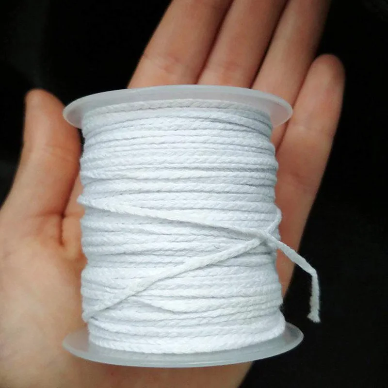 61 м белая бежевая искусственная витая веревка свеча фитили восковая сердцевина