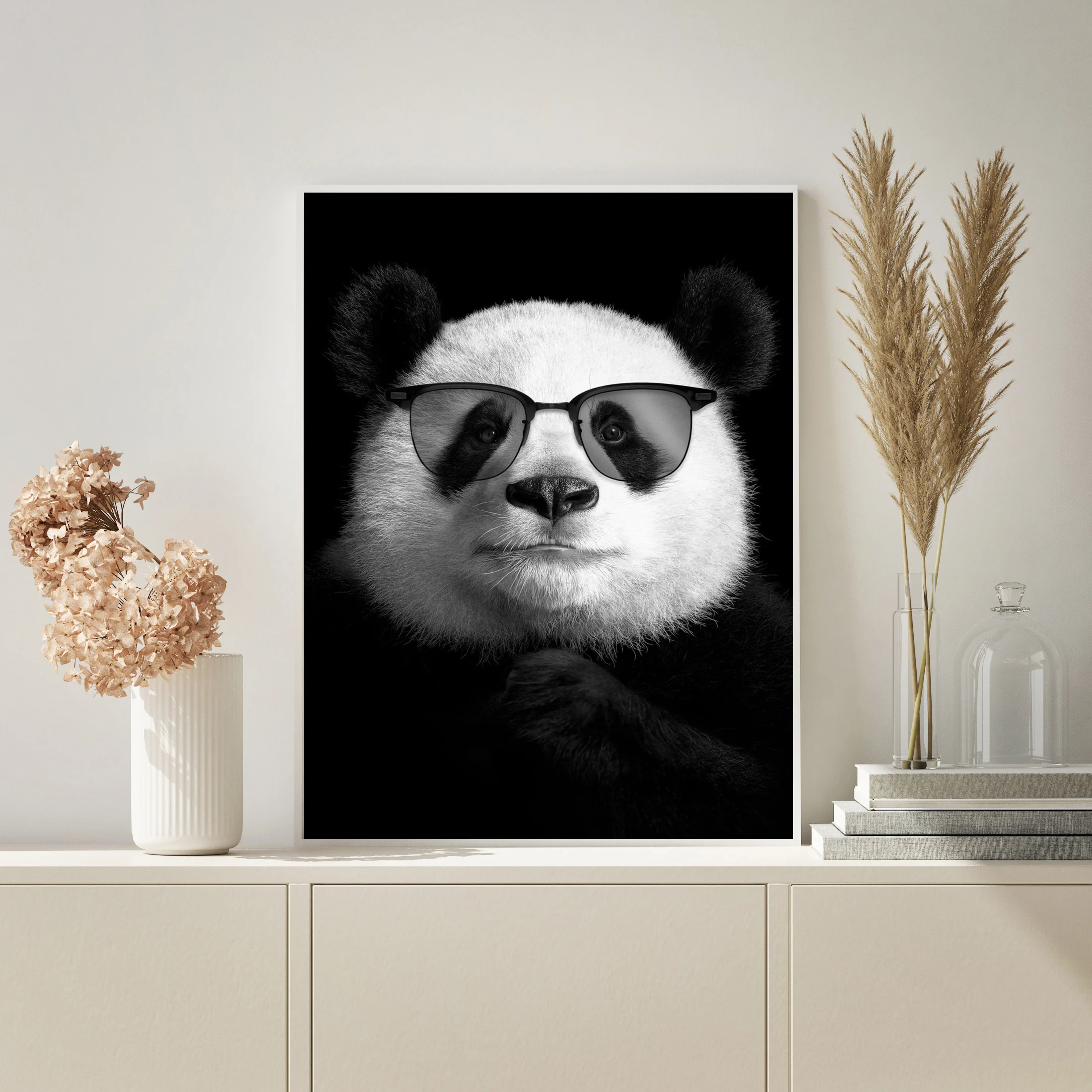 

Modern Canvas Poster HD Print Wall Art Painting Home Decor Framed Animal Cool Panda Picture Modular Nordic Living Room Bedroom
