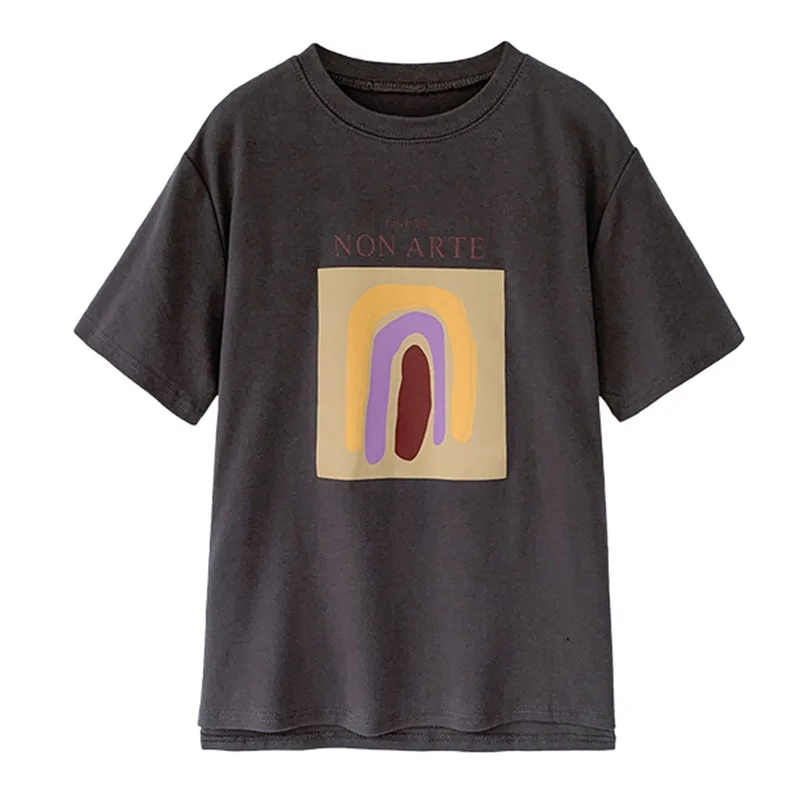 

Women T-shirt 2021 Summer Korean Fashion Style Clothes Women Loose Short Sleeve Clothing Casual T Shirt Woman Tops Female Tshirt