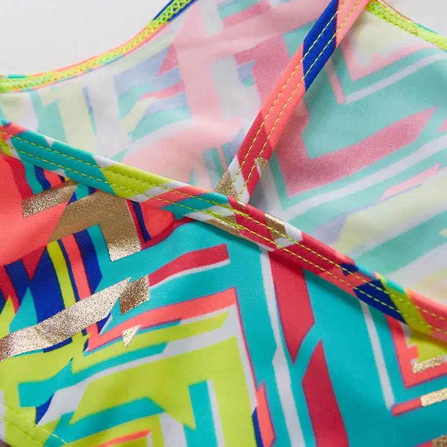 7 до 12 лет для девочек купальник детские купальники с принтом комплект бикини