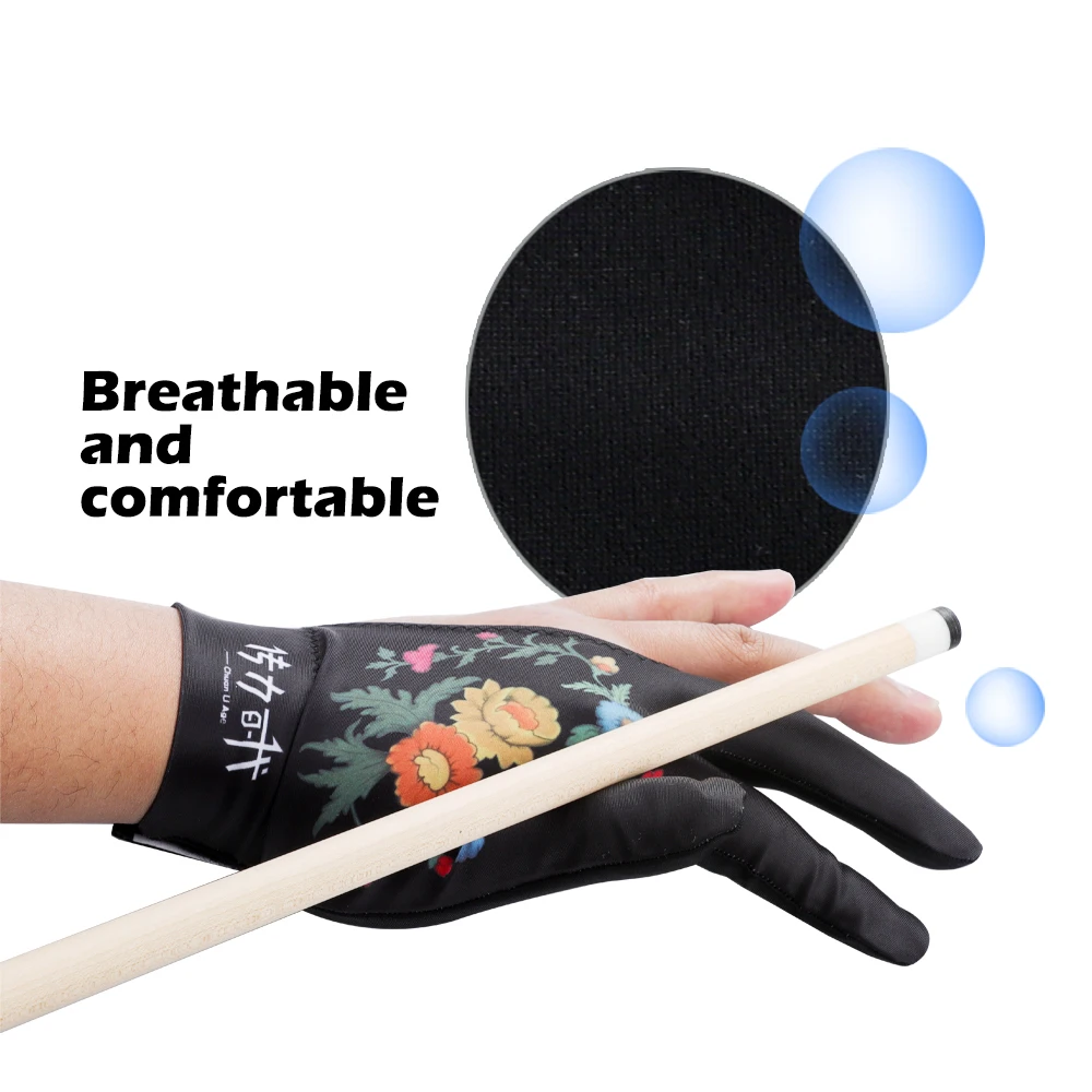 

3 Fingers Gloves Billiard Left-hand Gloves Adjustable Tightness Pool Cue Gloves Unisex Mitten Anti-skid Elasticity