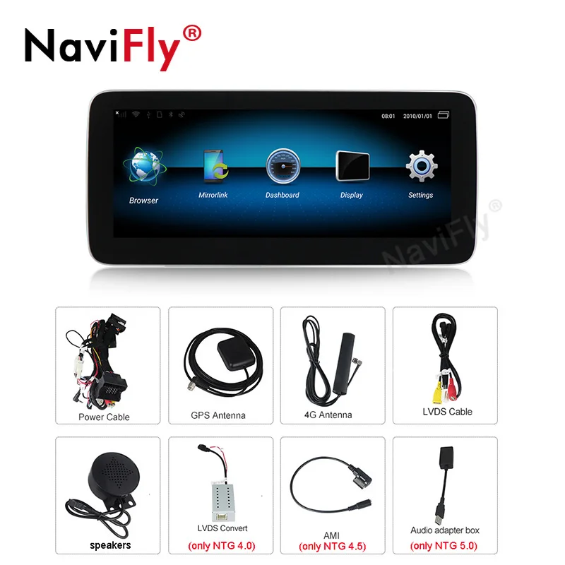 NaviFly 8 Гб 128 ГБ Android 10 автомобильный радиоприемник с навигацией GPS плеер для Mercedes Benz