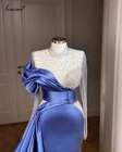 Размера плюс с длинным рукавом платья знаменитостей бусины Дубай вечерние платья для женщин вечернее платье 2021 Свадебная вечеринка платья