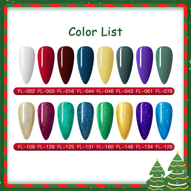 FOURLILY 5 мл Рождественский цветной УФ-гель голографический блеск Полупостоянный