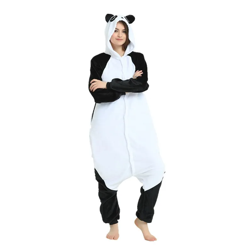 

Panda Long Sleeve Hooded Onesie Men Women Cosplay Costume for Adults Warm Kongfu Panda Animal Pajamas One piece Pijama onsie