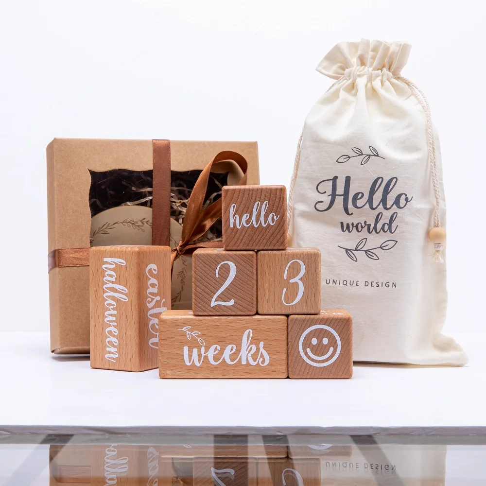 1 Набор детских вех деревянные блоки для детской фотосъемки памятные ежемесячные