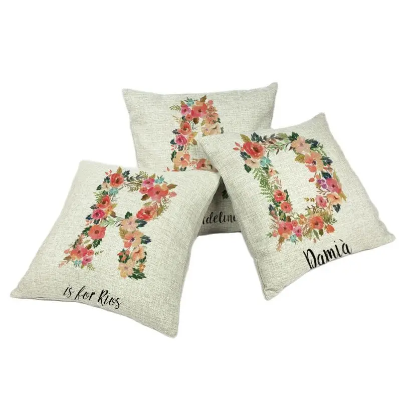

Simple Cushion Cover 43*43cm Wreath Letter Design a Variety of Optional Wedding Venue Chair Girl Room Bed Decoration Pillow case