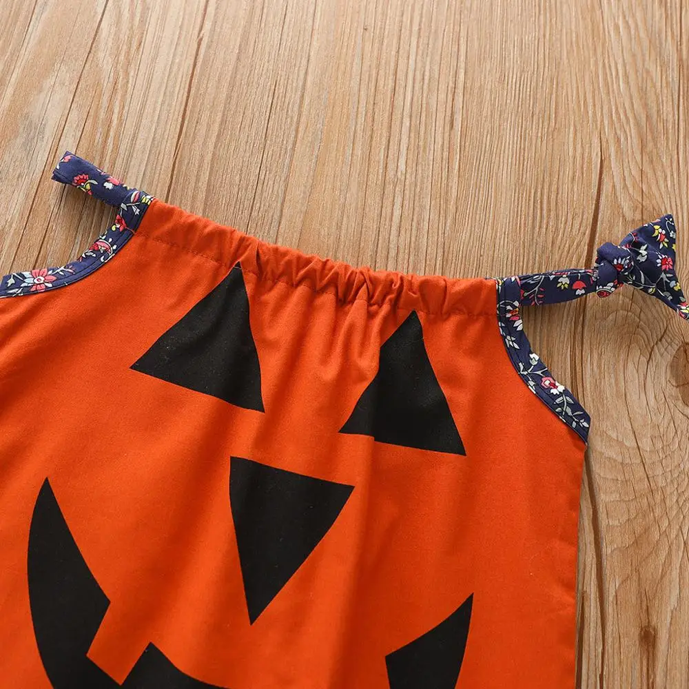 Малыша Одежда для детей малышей девочек без рукавов комплект одежды на Хэллоуин