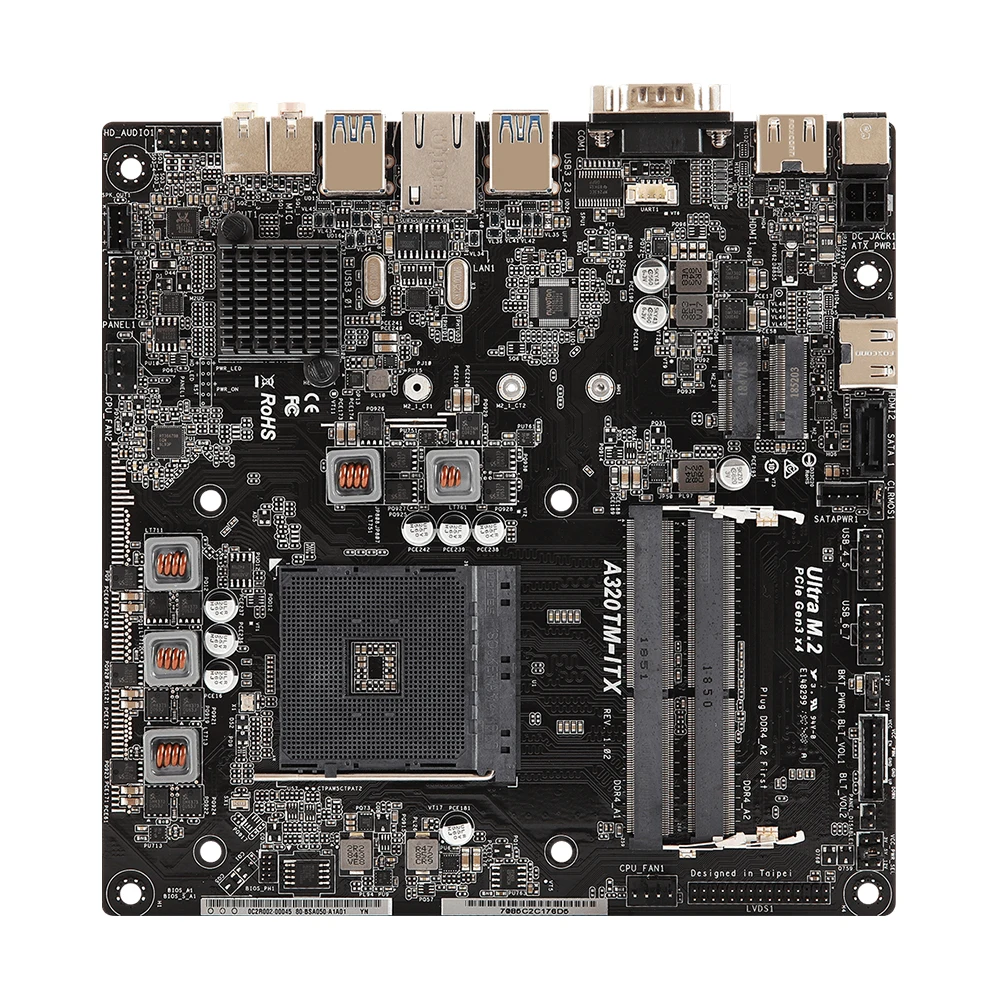 ASRock A320TM ITX все в одном PC материнская плата (с поддержкой LVDS) разъем AM4 DDR4 64G SATA3 1