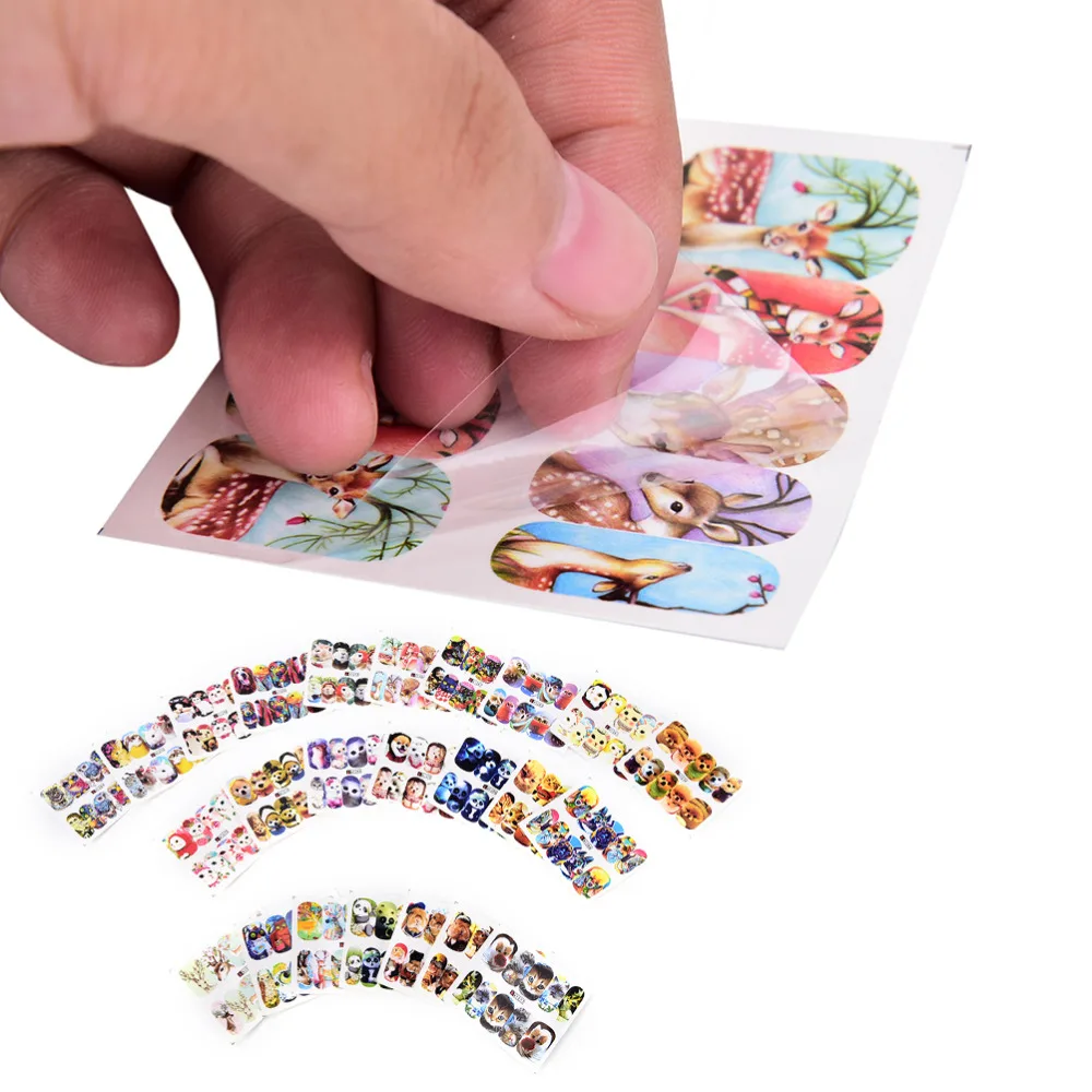 

2017 NEW Eshylala 24 Sheets Mixed Animal Design Nail Water Decals Transfers Sticker Nail Art Sticker