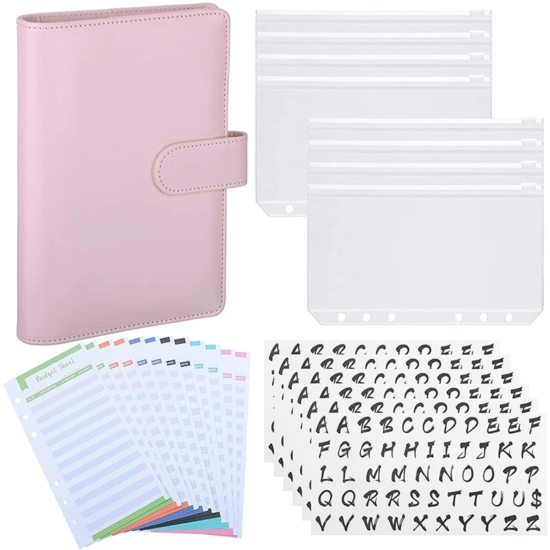 

Обложка из ПУ кожи A6, с карманами для бумаг A6, задние карманы на 12 отделений, бюджетные этикетки для 26 категорий, папка для бумаг