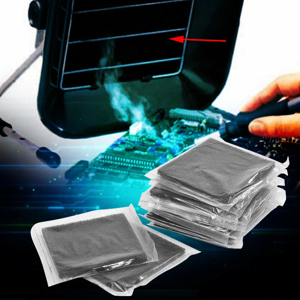 

10pcs Filter Sponges Activated Carbon Foam Carbon Sponge Filter Sheets For Smoking Absorber Fume Extractor Welding Equipment