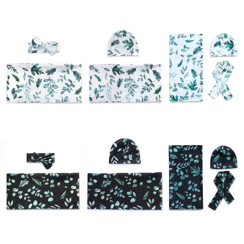 

Пеленки для новорожденных Обёрточная бумага повязка шляпа набор ночного белья из хлопка получения Одеяло повязка на голову Кепки для новор...