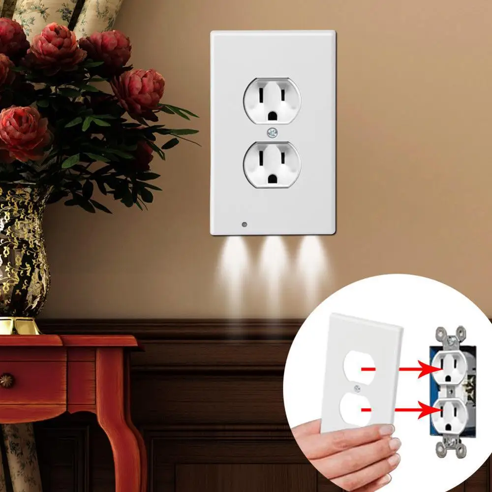 

New American Standard Wall Socket Panel Lamp Kitchen Corridor Nightlight Switchlight Socket Nightlight LED Lamp