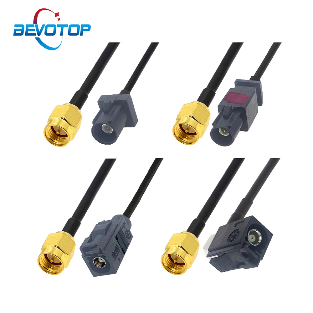 

Fakra A Male / Female to SMA Male Plug Black RAL 9005 Jack RG174 RF Coaxial Cable Radio Extension Cord RF Pigtail Jumper Adapter