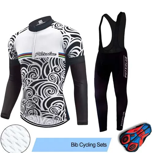 Bib Cycling Set Phtxolue Pro одежда для велоспорта велосипедные Джерси Униформа осень для мужчин Велоспорт Джерси Набор дорожный велосипед майки костюм для езды на горном велосипеде - Цвет: Bib Cycling Set