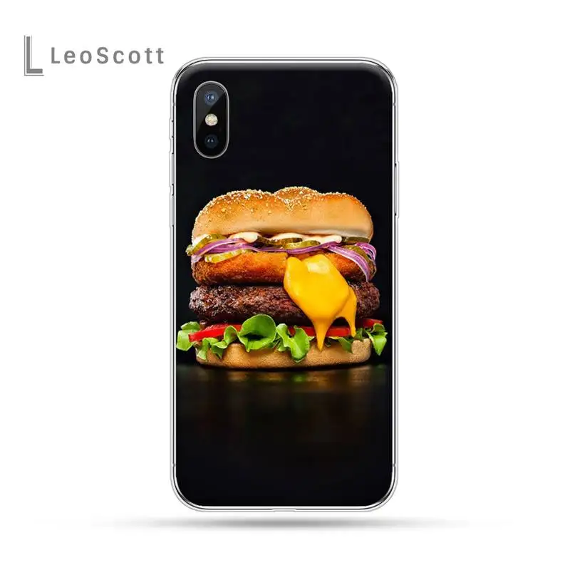 

hamburger funny cute Cartoon Phone Case For iphone 12 5 5s 5c se 6 6s 7 8 plus x xs xr 11 pro max mini high quality capa