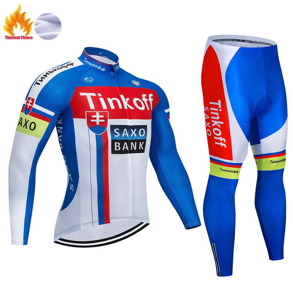 Winter Cycling Suit Новинка, мужские теплые флисовые зимние велотренажеры от Tinkoff, комплекты колготок, спортивные велосипедные комплекты, одежда для велоспорта - Цвет: Winter Cycling Suit