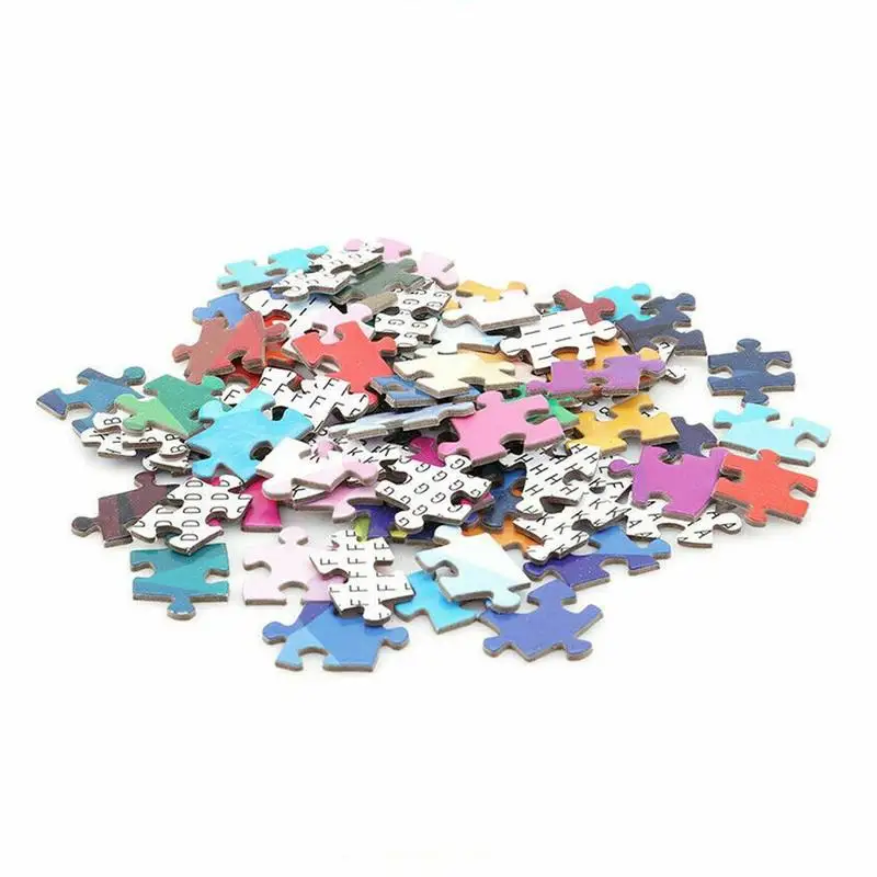 1000 штук Бумага головоломка разные цвета радуги пазлы круглый геометрический