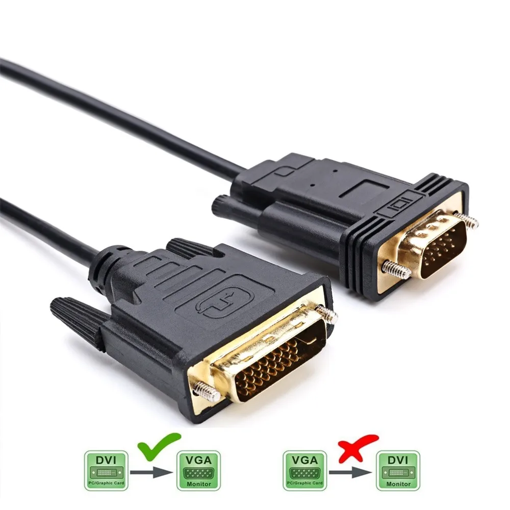 

Active Dvi To Vga 6fdvi 24+1 Dvi-d M To Vga Male With Chip Active Adapter Converter Cable For Pc Dvd Monitor Hdtv J.5 Connector