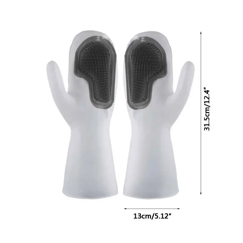 1 пара магия силикона посудомоечный скребок резиновый скраб перчатки Кухня
