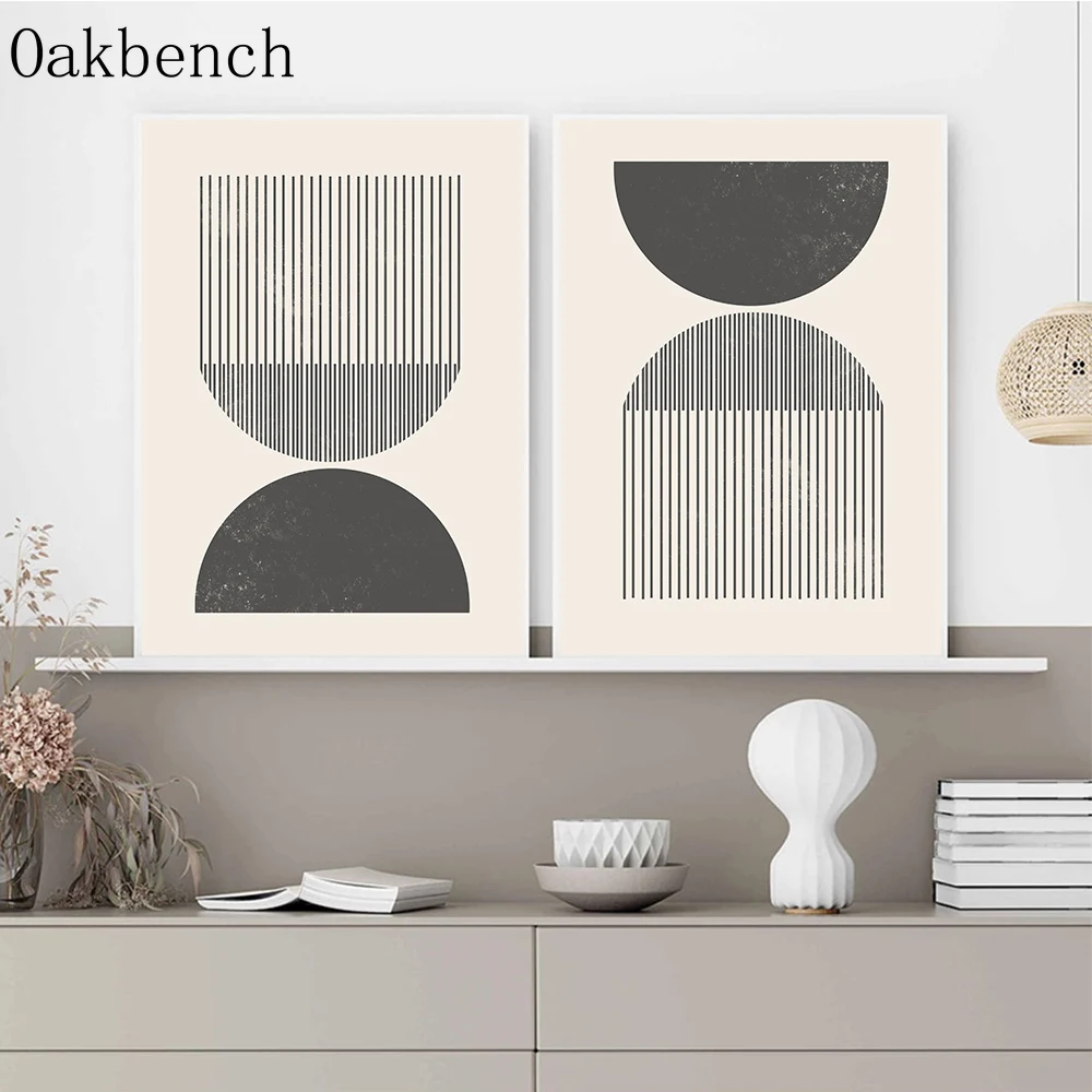 Абстрактный постер среднего века в классических геометрических фигурах