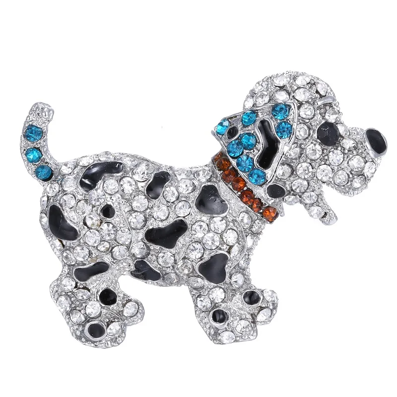 Fashion Pet Cat Dog Brooch Rhinestone Cute Animal Brooches Pins Women Men Lovers Enamel Crystal Party Jewelry Gift Accessories images - 6