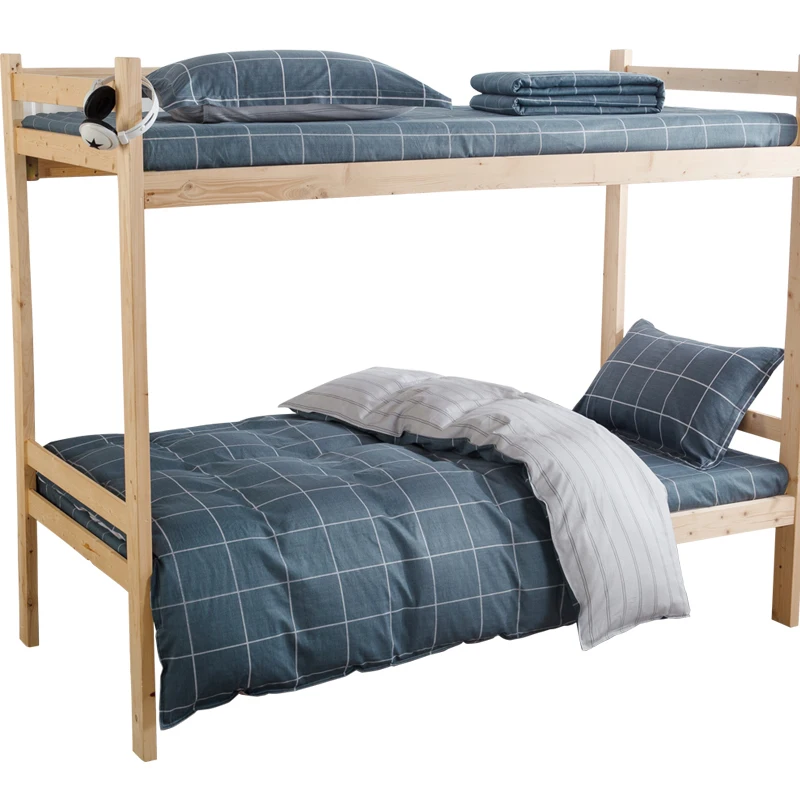 

Classic bedding set 5 size grey blue grid summer bed linen 4pcs/set duvet cover set Pastoral bed sheet AB side duvet cover 2020