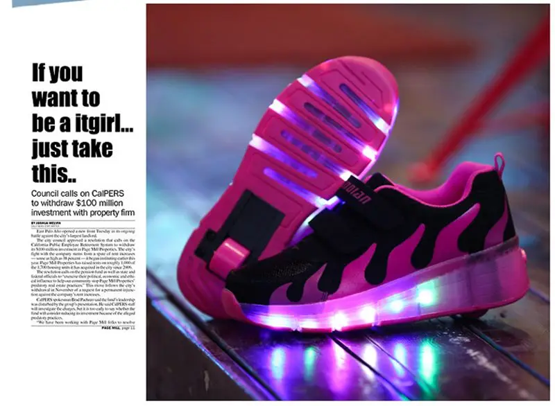 Светодиодный светильник Heelys; кроссовки с двумя колесами для мальчиков и девочек; повседневная обувь на роликах для девочек; Zapatillas Zapatos Con Ruedas
