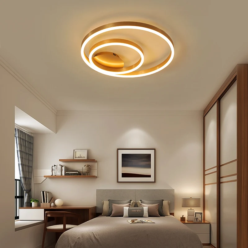 $36.82 Modern coffee Circle LED Ceiling Lamp for Bedroom Study Living Room Kitchen Indoor lighting Decoration Home Lights Fixtures