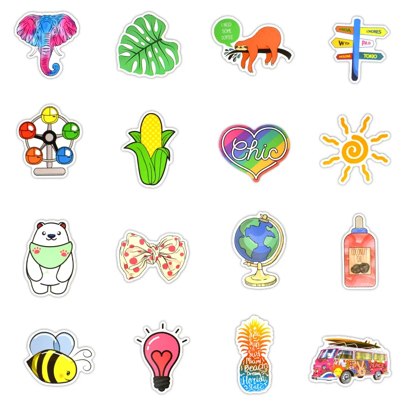 50 шт. водонепроницаемые наклейки на стену в виде животных|Наклейки стену| |