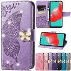 Кожаный чехол-бумажник с бабочками и цветами для Samsung Galaxy F52 M32 A02S A12 A22 A32 A51 A52 A71 A72 S21S20 PlusUltraFE Z Flod 3