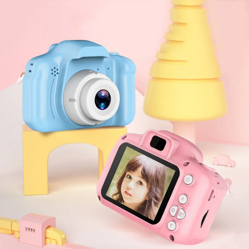 

Hot Kids HD Digital Camera Kids Shockproof Camera Silicone Soft Cover Photography Mini SLR High Quality HD Cartoon Camera
