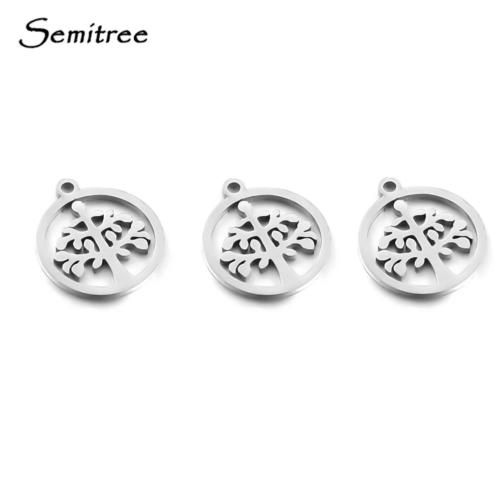 Semitree, 10 шт./лот, нержавеющая сталь, дерево жизни, шарм, ожерелье, подвеска, браслет, аксессуары, сделай сам, ручная работа, ювелирное изделие, фурнитура