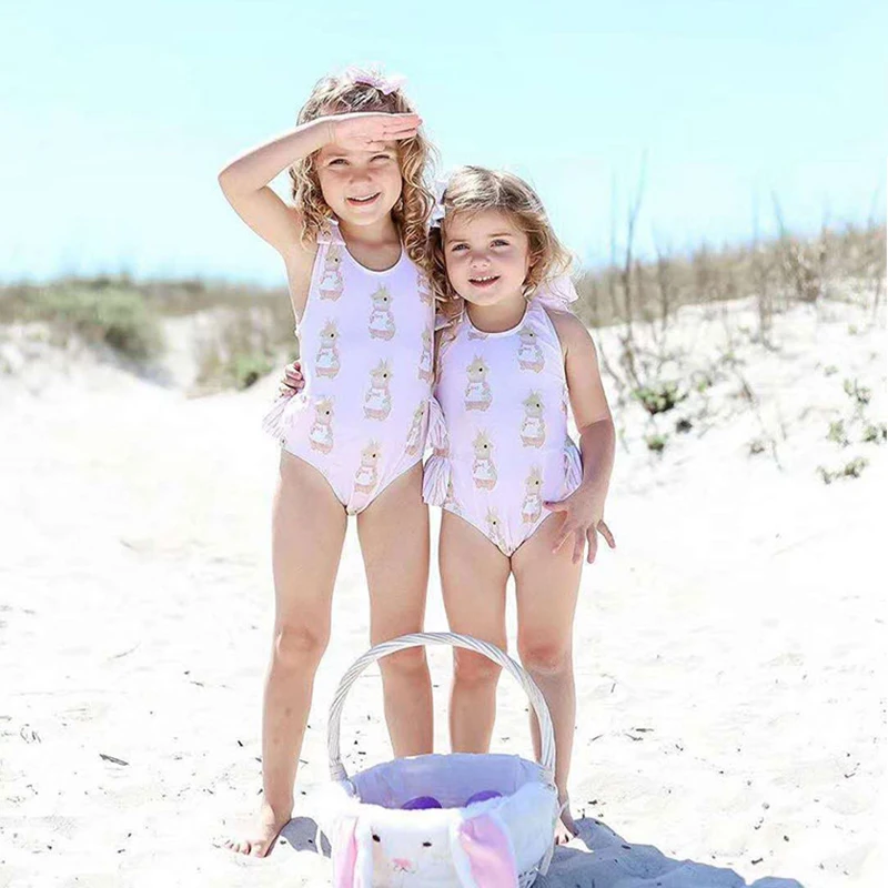 Children Summer Swimwear Girls Swimsuit Boys Pant Kids Lovely Trunks Hawaii Clothes Bikini Beach Shorts Sister Brother Matching | Детская