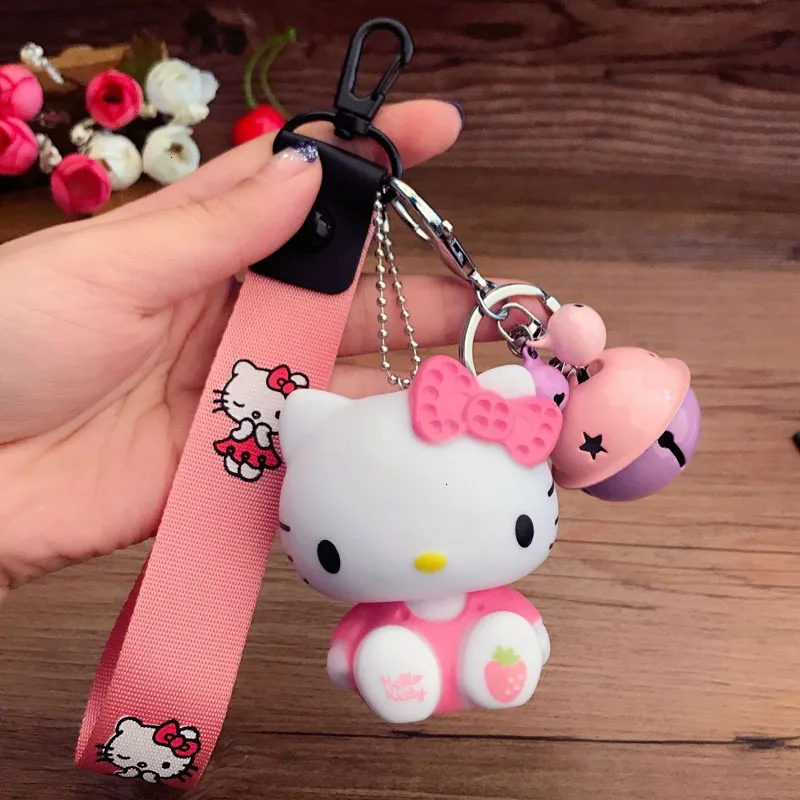 Новинка, женский брелок hello kitty, подарок для девушек, висячая веревка, браслет на запястье, автомобильная сумка, брелок, брелок, цепочка для ключей, брелок для телефона