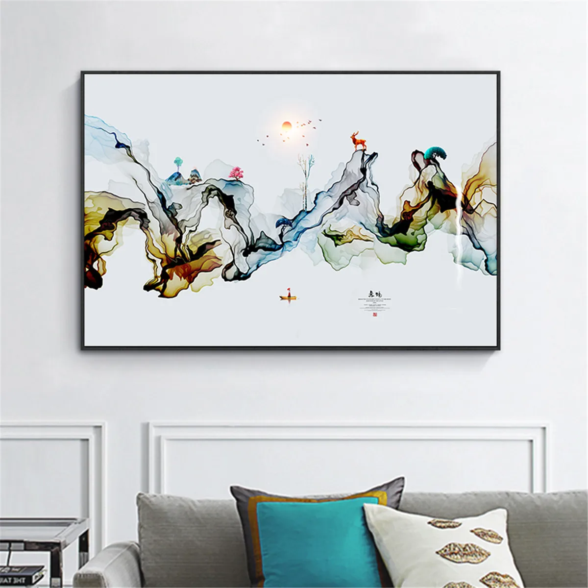 

Абстрактный пейзаж, горы, постер, холст, печать, живопись, настенное искусство, гостиная, украшение для дома