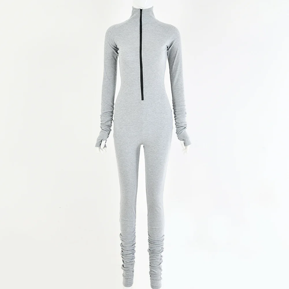 Повседневный Облегающий комбинезон для женщин элегантный с длинным рукавом