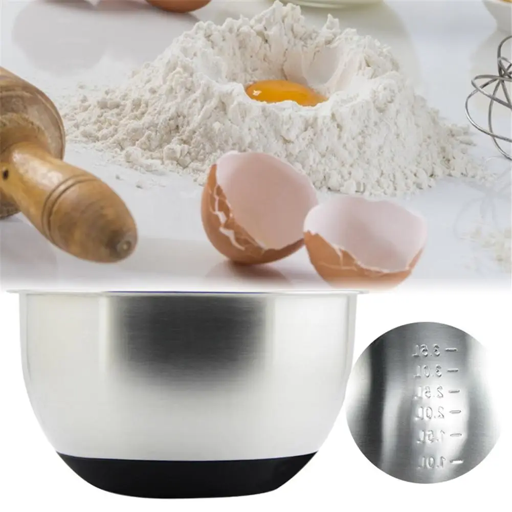Чаша для смешивания миски из нержавеющей стали противоскользящее Силиконовое